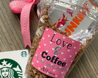 Kids valentines, teacher valentine, Valentine's for school, Coffee cup gift card holder