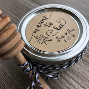 Meant to bee, meant to be, Honey Favor sticker, Mason Jar honey sticker engagement favor, wedding favor, bridal shower favor