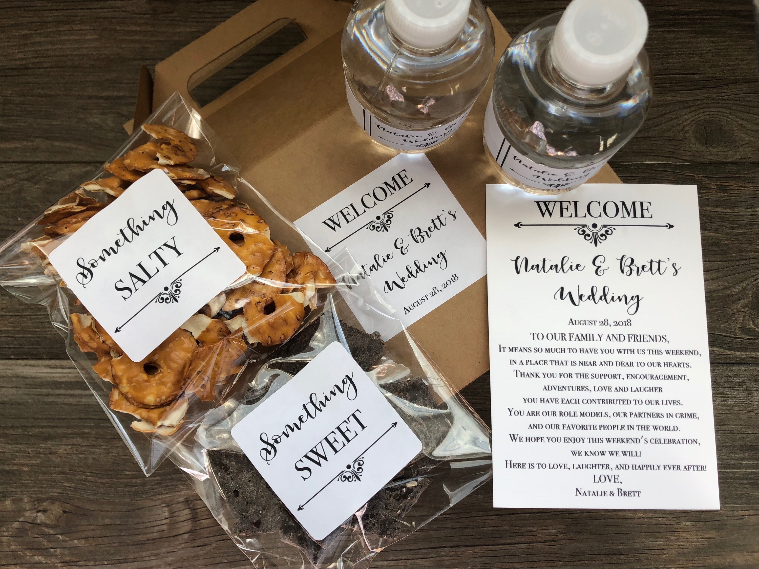 Out of town hotel wedding guest bags!  Wedding guest bags, Guest gift bags,  Wedding hotel gifts