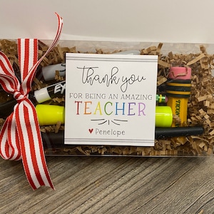 Personalized Teacher Gift Box, Holiday, Valentine, Box of goodies for teachers, Gift Card Holder, Easy Gifts for teachers