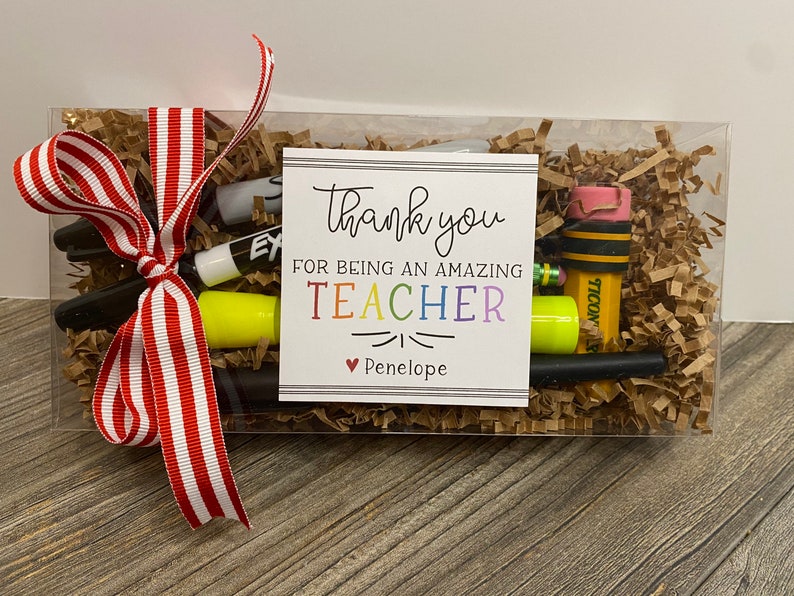 Personalized Teacher Gift Box, Holiday, Valentine, Box of goodies for teachers, Gift Card Holder, Easy Gifts for teachers image 1