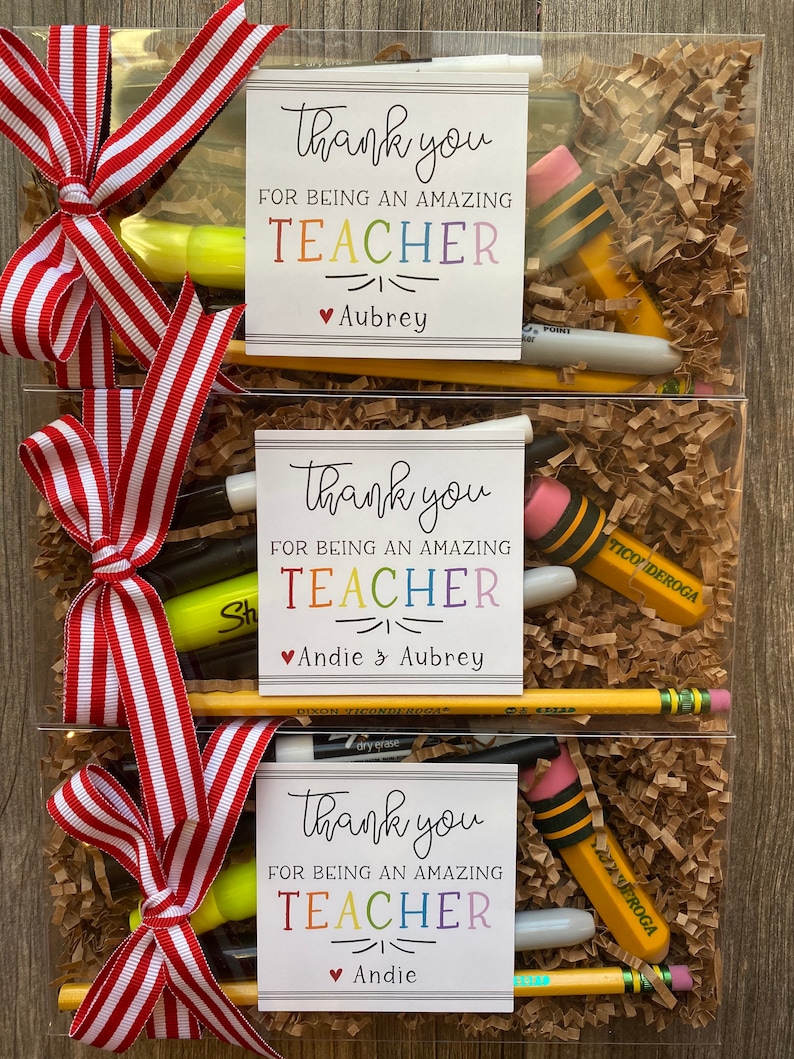 Personalized Teacher Gift Box, Holiday, Valentine, Box of goodies for teachers, Gift Card Holder, Easy Gifts for teachers image 3