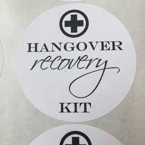 Hangover kit sticker, Wedding Hangover Sticker, Wedding Hangover Recovery Kit, Wedding Welcome Bag, Wedding Hotel Bag