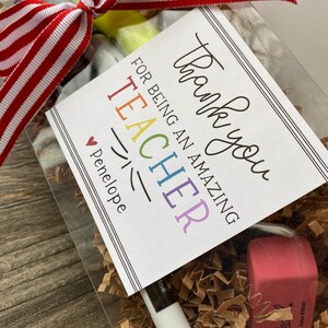 Personalized Teacher Gift Box, Holiday, Valentine, Box of goodies for teachers, Gift Card Holder, Easy Gifts for teachers image 8