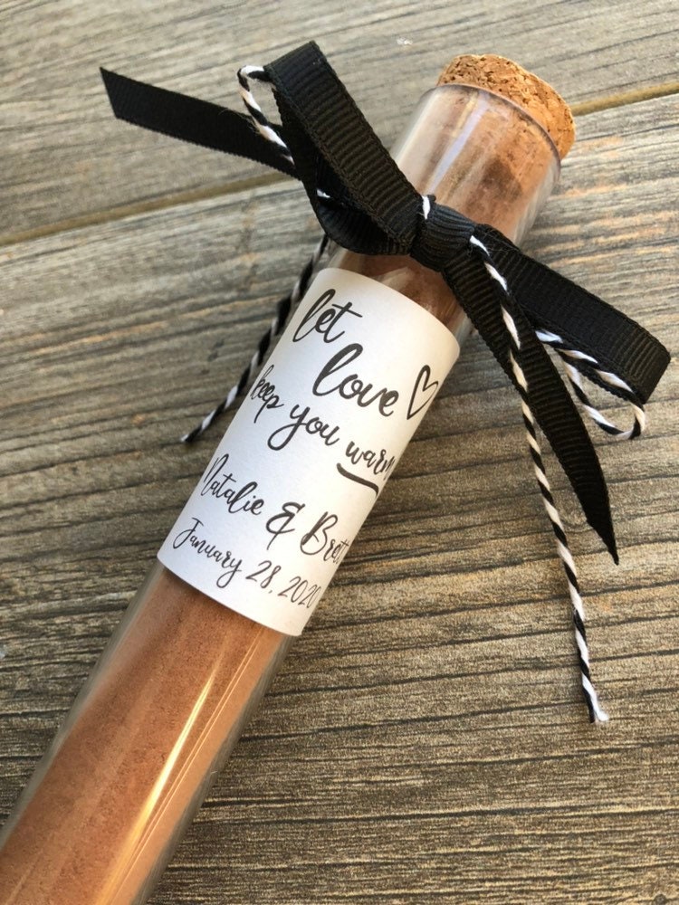 Let love keep you warm hot chocolate wedding favor stickers Etsy