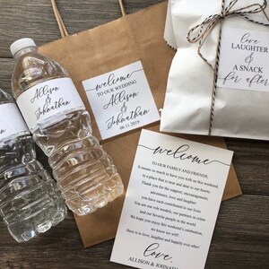 Wedding Welcome Bag DIY sticker Kit comes with Personalized letter, Hotel Bag for Guests Label Kit, Welcome bag Sticker and Welcome letter image 6