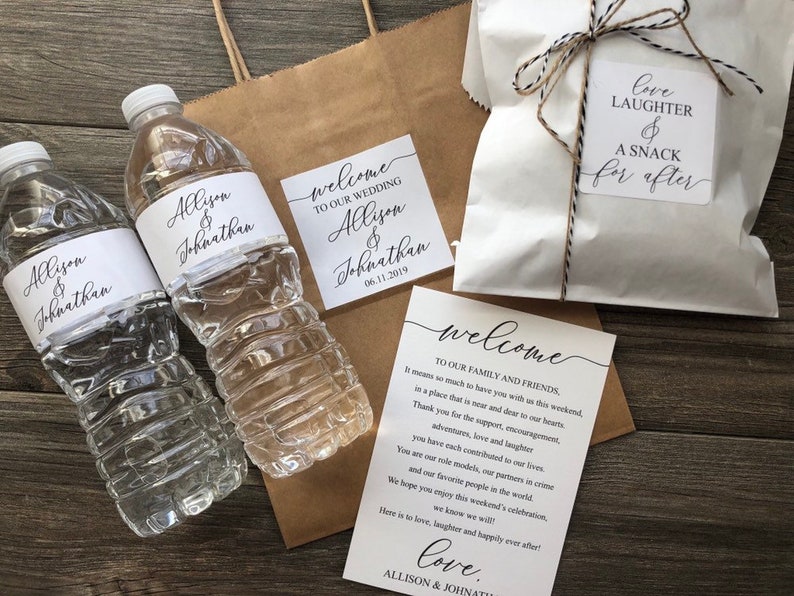 Wedding Welcome Bag DIY sticker Kit comes with Personalized letter, Hotel Bag for Guests Label Kit, Welcome bag Sticker and Welcome letter image 6