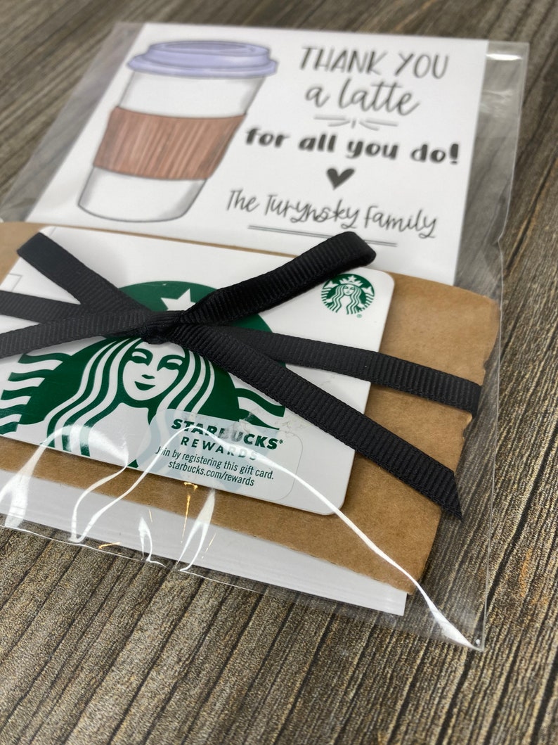essential workers and friends Thanks a latte for all that you do gift card holder cards for teachers