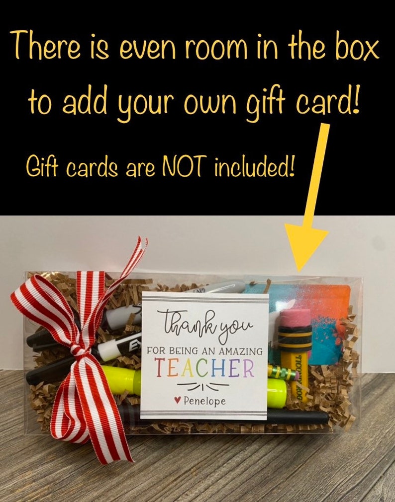 Personalized Teacher Gift Box, Holiday, Valentine, Box of goodies for teachers, Gift Card Holder, Easy Gifts for teachers image 4