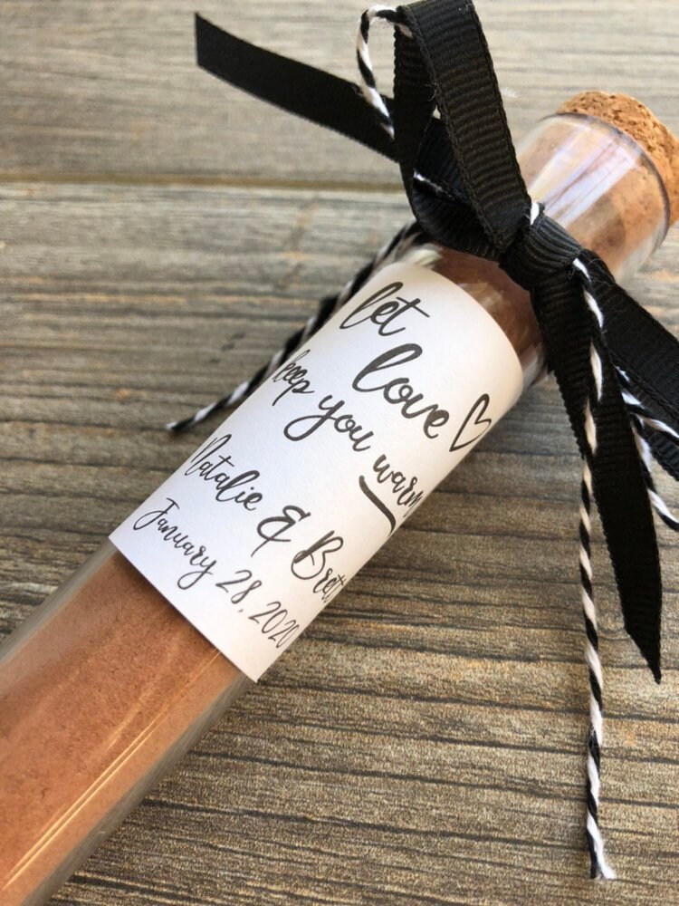 Let love keep you warm hot chocolate wedding favor stickers Etsy