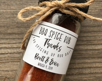 Spice wedding favor, Spice Bridal Shower Thank you sticker for favors, Thank you for spicing up our day, BBQ SPICE RUB