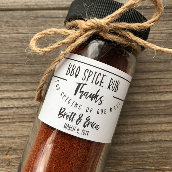 Spice wedding favor, Spice Bridal Shower Thank you sticker for favors, Thank you for spicing up our day, BBQ SPICE RUB