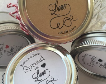 Spread the Love Label, Spread the Love Sticker, Bridal Shower Favor, Wedding Favor, Jam Sticker, Jelly Sticker