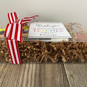 Personalized Teacher Gift Box, Holiday, Valentine, Box of goodies for teachers, Gift Card Holder, Easy Gifts for teachers image 9