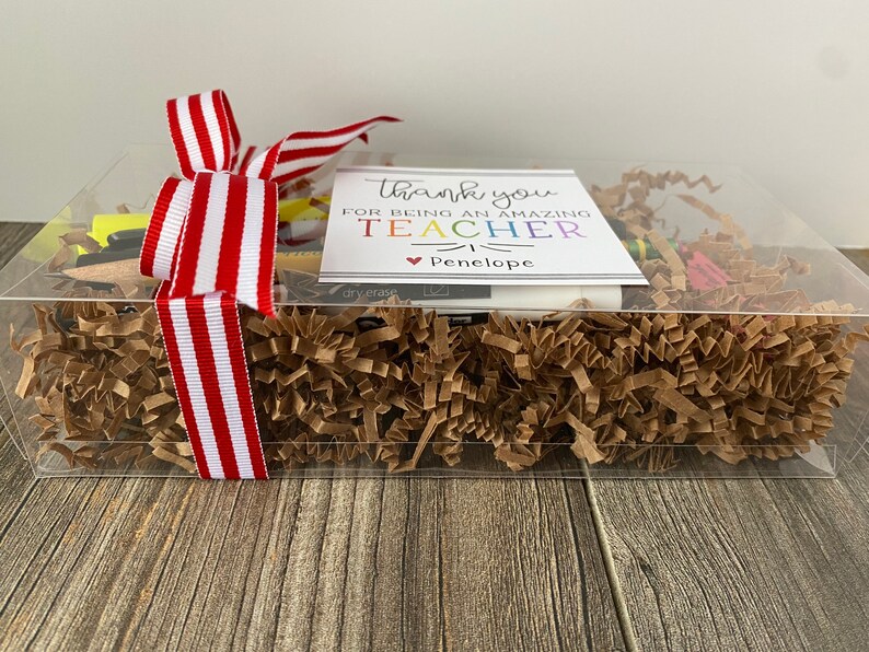 Personalized Teacher Gift Box, Holiday, Valentine, Box of goodies for teachers, Gift Card Holder, Easy Gifts for teachers image 9