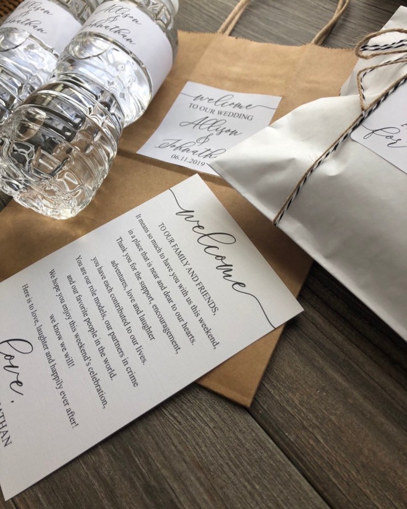 Wedding Welcome Bag DIY sticker Kit comes with Personalized letter, Hotel Bag for Guests Label Kit, Welcome bag Sticker and Welcome letter image 3
