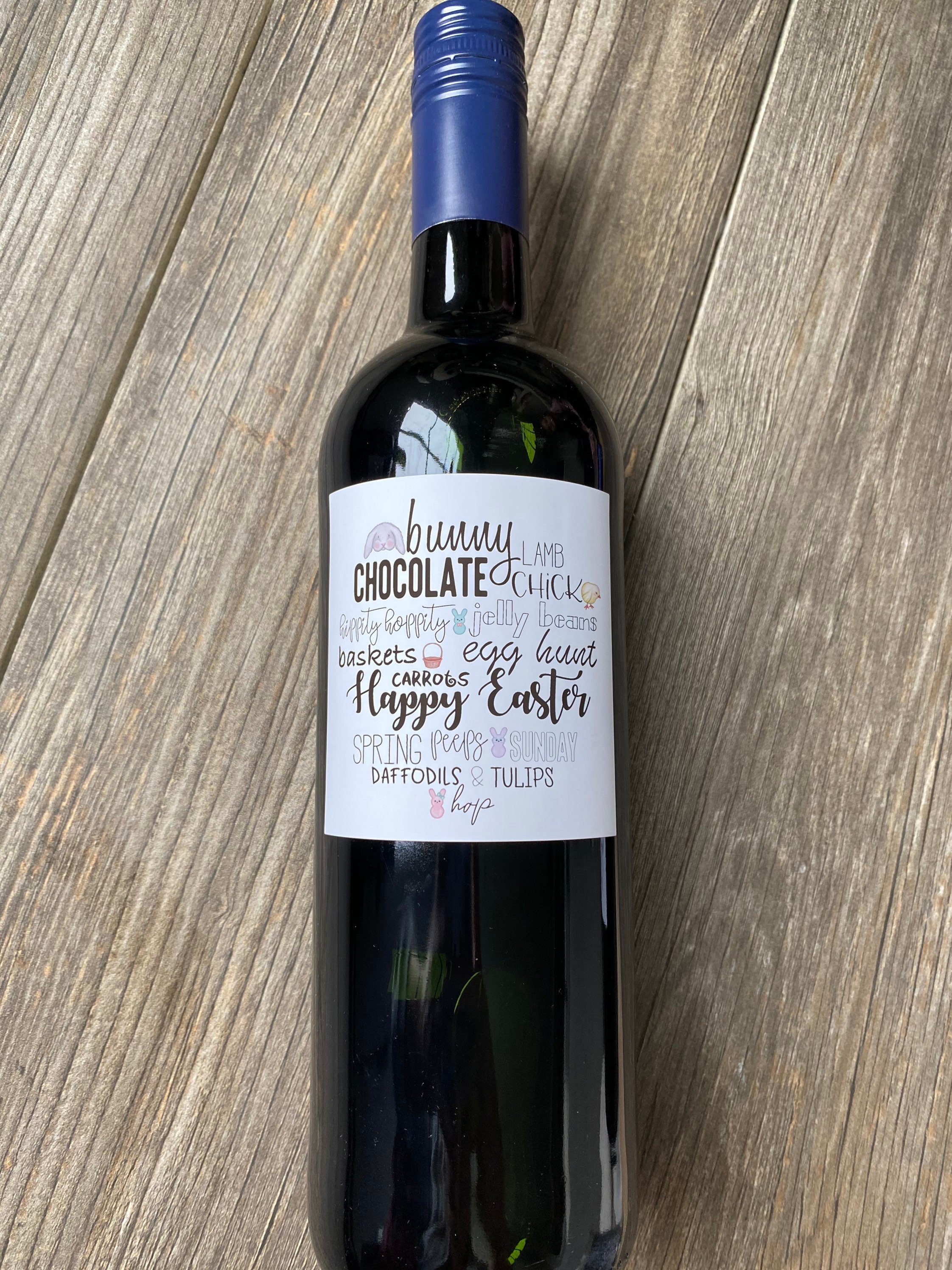 Easter Wine Labels Easter Table Decorations Hostess Gift for Etsy