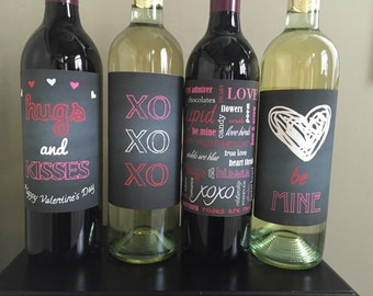Valentine's Day Wine Labels, Valentine's Day Wine, Valentine's Day Decor, Valentine's Day, Galentine