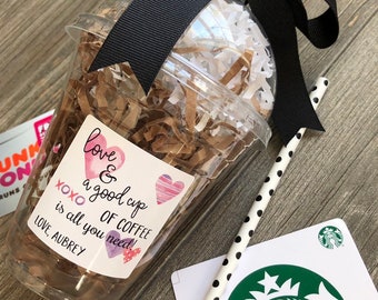 Valentine’s Day card, teacher gift Coffee Cup Gift Card Holder, Teacher Appreciation, Thank You Gift, Starbucks coffee Gift Card Holder