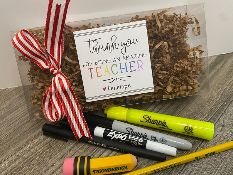 Personalized Teacher Gift Box, Holiday, Valentine, Box of goodies for teachers, Gift Card Holder, Easy Gifts for teachers image 7