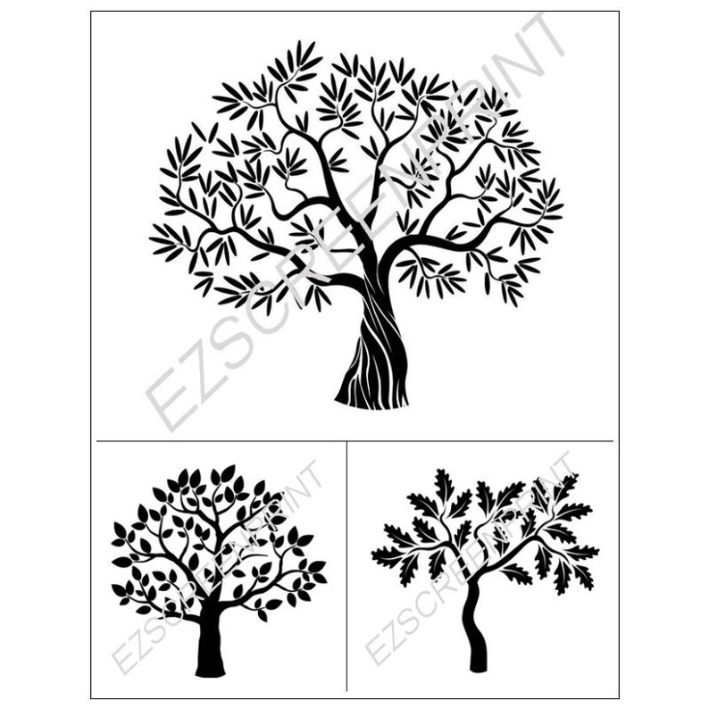 Silk Screen Printing Design Stencil Tree Collection For Etsy