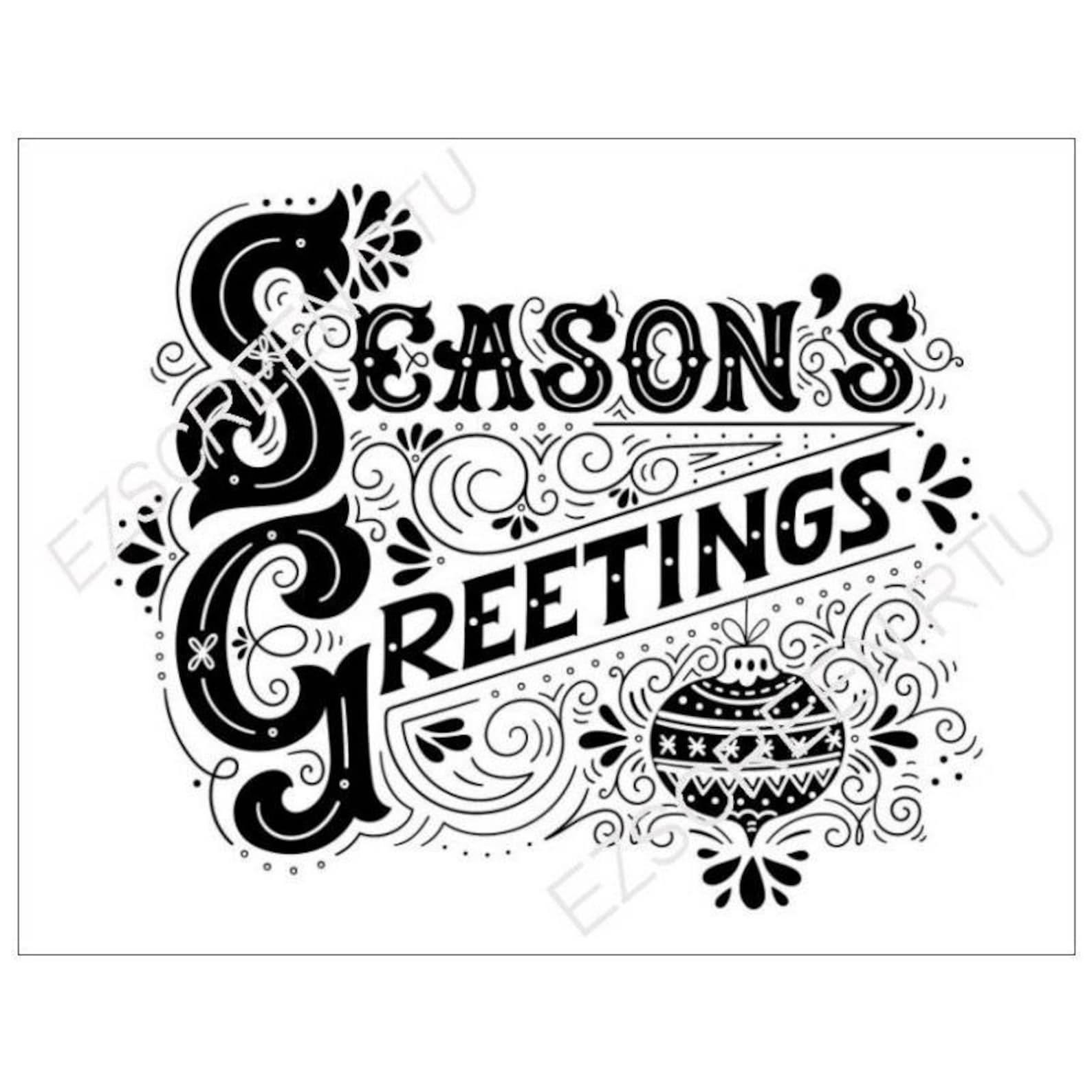 Silk Screen Printing Stencil Season's Greetings Holiday - Etsy