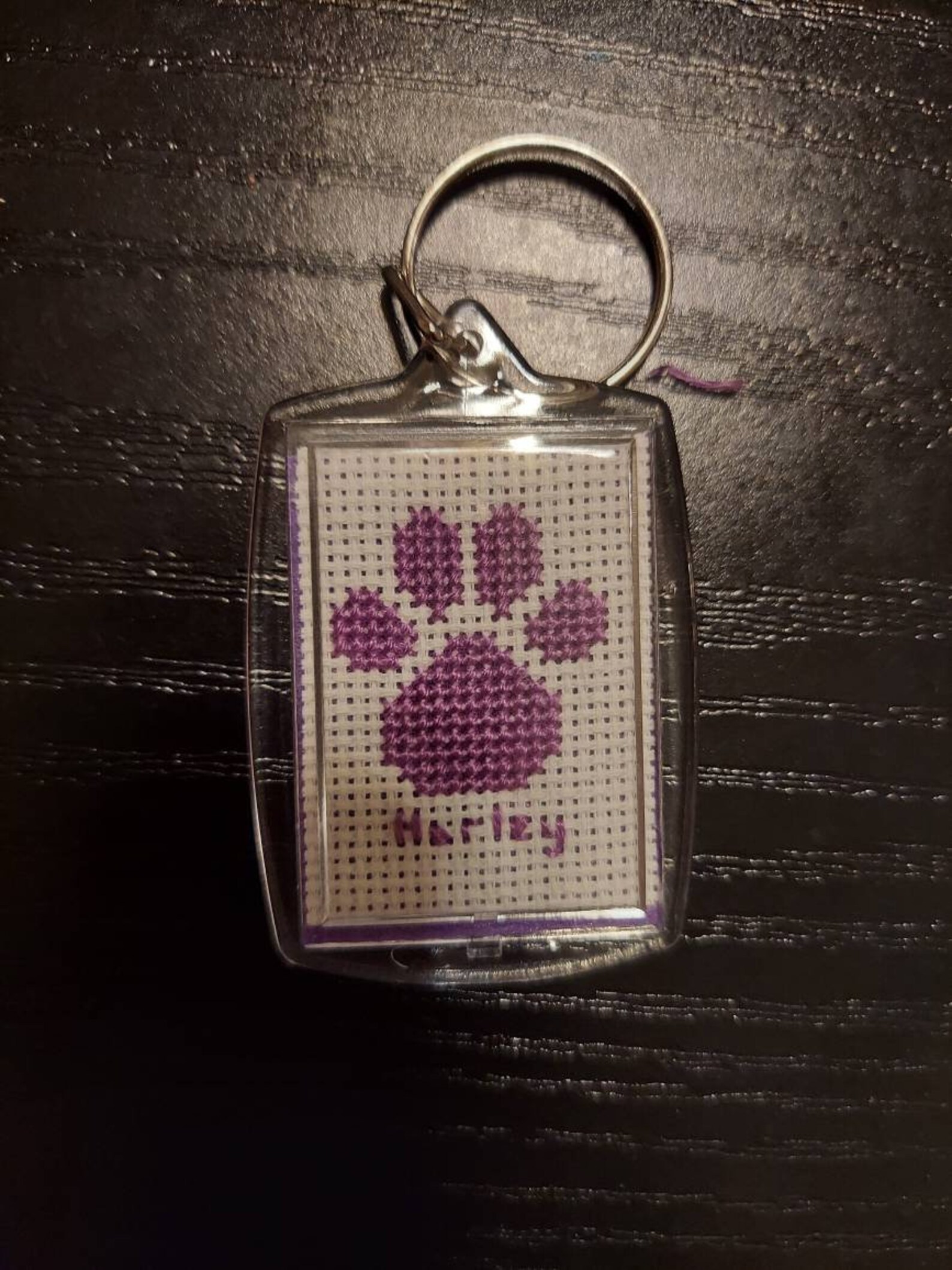 Personalized Pet Cross Stitch Keychain Etsy