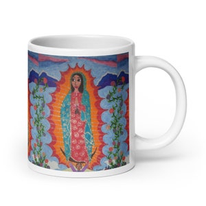 Our Lady of Guadalupe White glossy mug