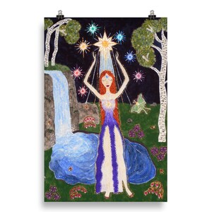 The Star Major Arcana Tarot Card Metaphysical Spiritual Divination Art Photo paper poster