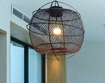 Rustic frame rattan Pendant light- wood ceiling lamp-rustic black Chandelier-suspension lampshade- living room hanging light