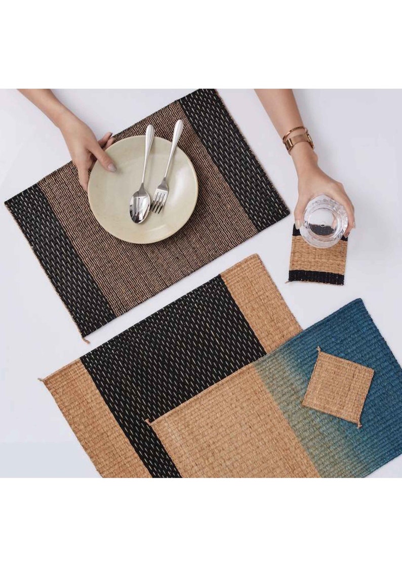 Blue placemats rustic placemats woven placemats Handmade Etsy