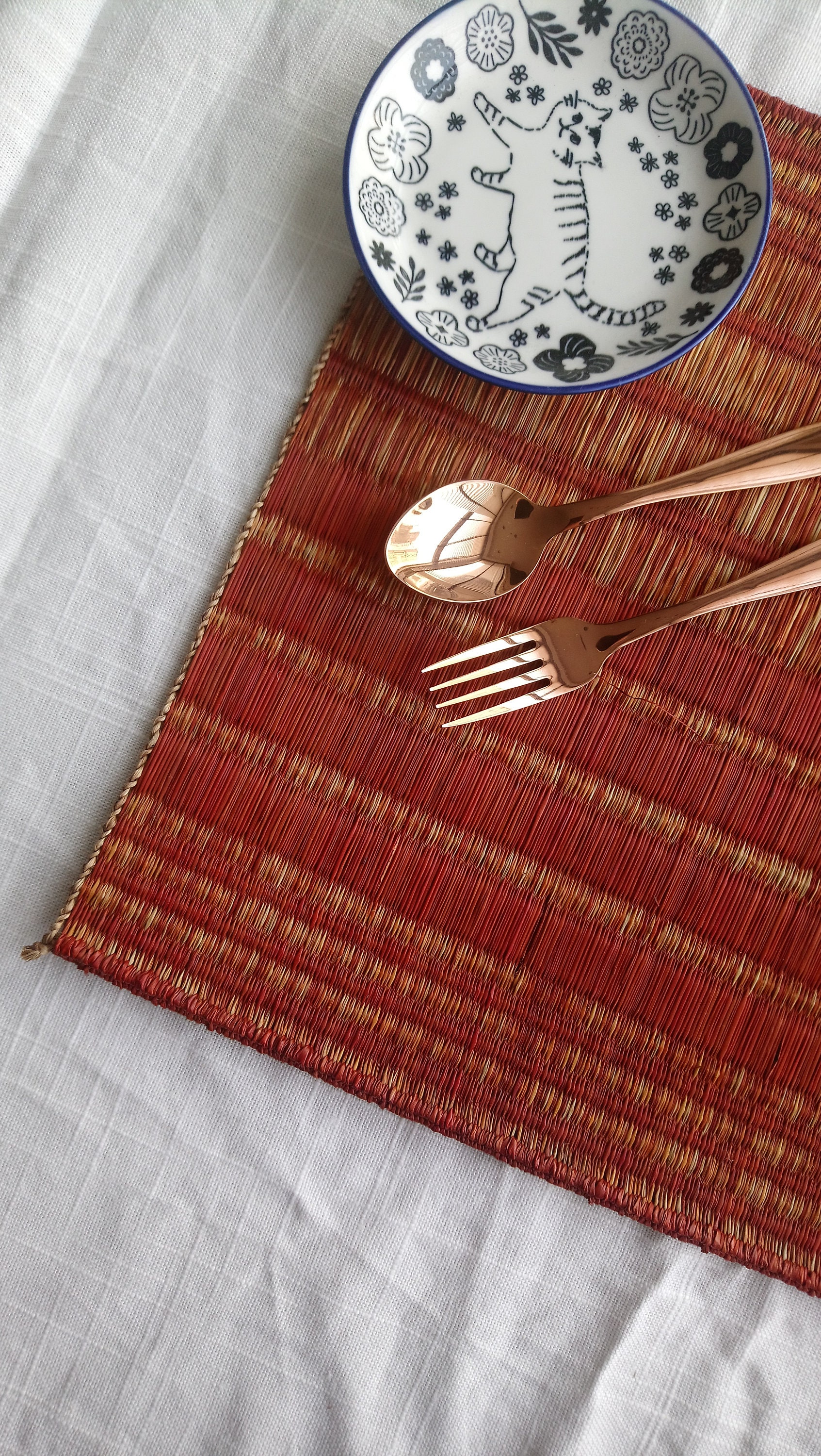 Orange placemats mustard tie dye rustic placemats woven Etsy