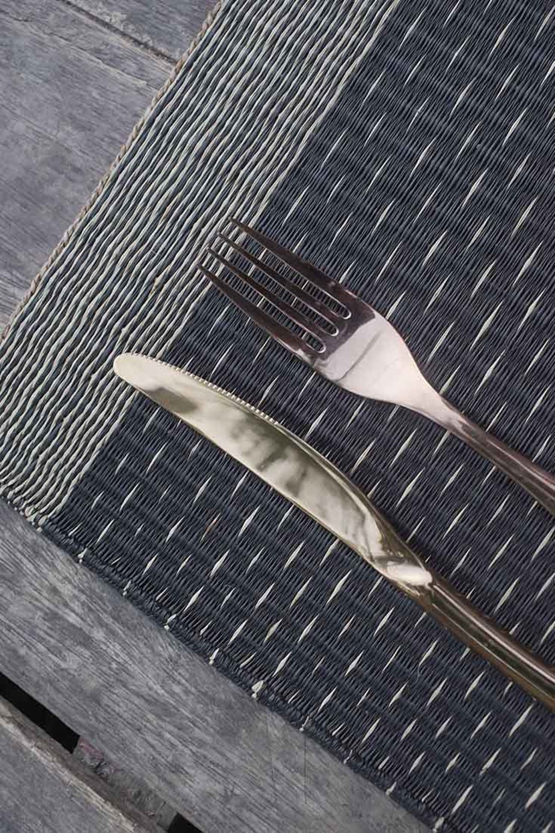 Black Placemats Rustic Placemats Woven Placemats Handmade Etsy