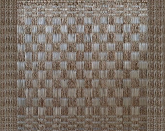 SET2 Natural Beige checker placemat ,woven placemats, Handmade Table mat, organic placemats, dining placemat, rustic reed placemat