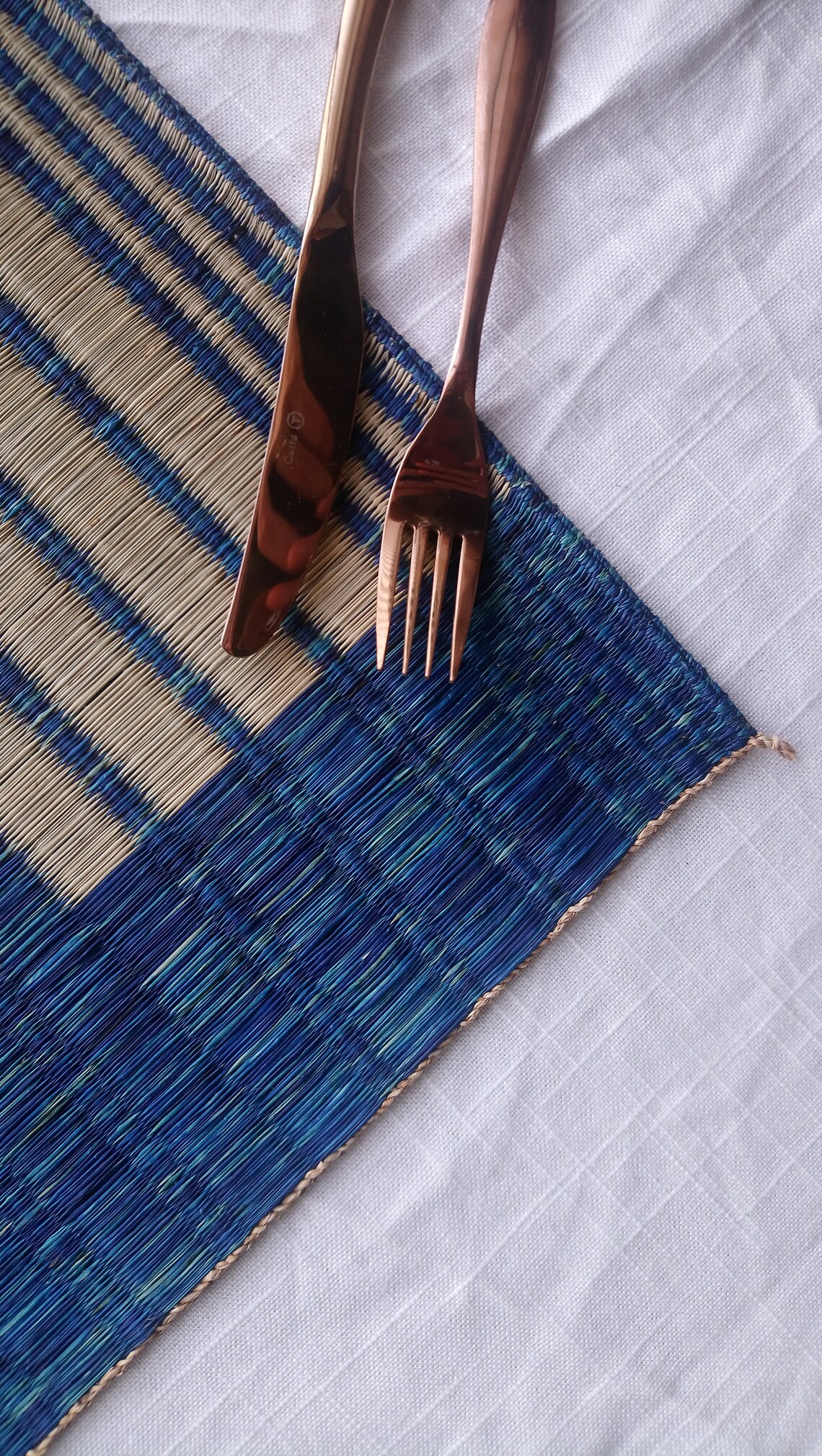 Blue Indigo Placemats Tie Dye Rustic Placemats Woven Etsy India