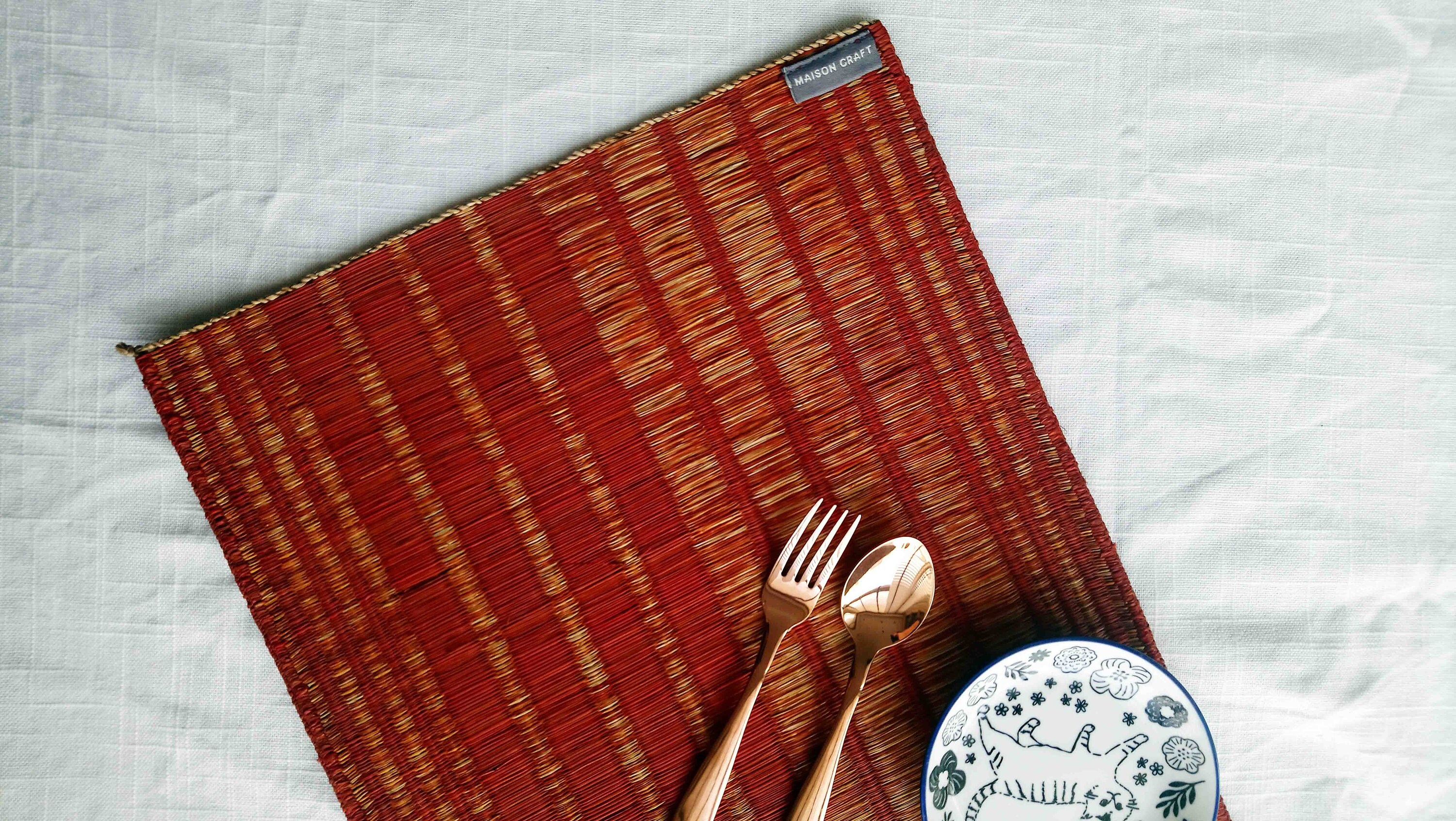 Orange Placemats Mustard Tie Dye Rustic Placemats Woven Etsy