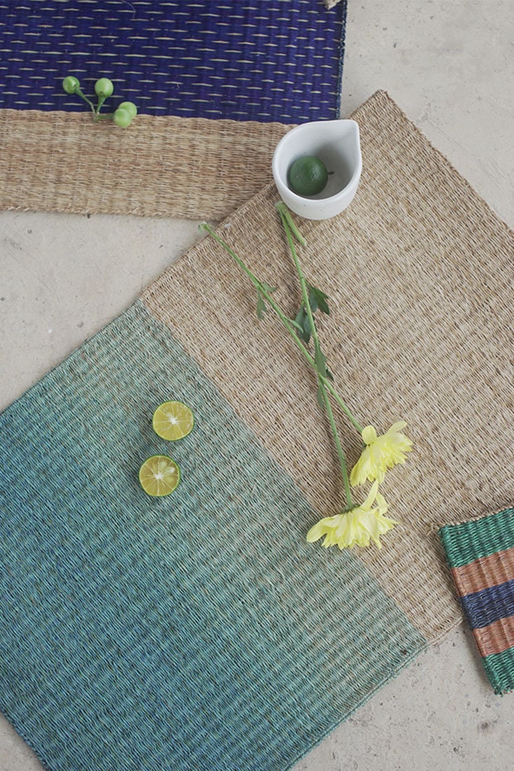 Blue placemats rustic placemats woven placemats Handmade Etsy