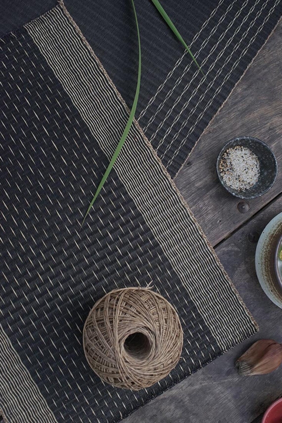 Black Placemats Rustic Placemats Woven Placemats Handmade Etsy