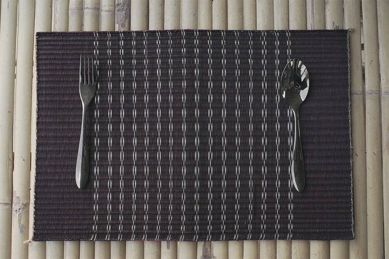 Black placemats rustic placemats woven placemats Handmade Etsy