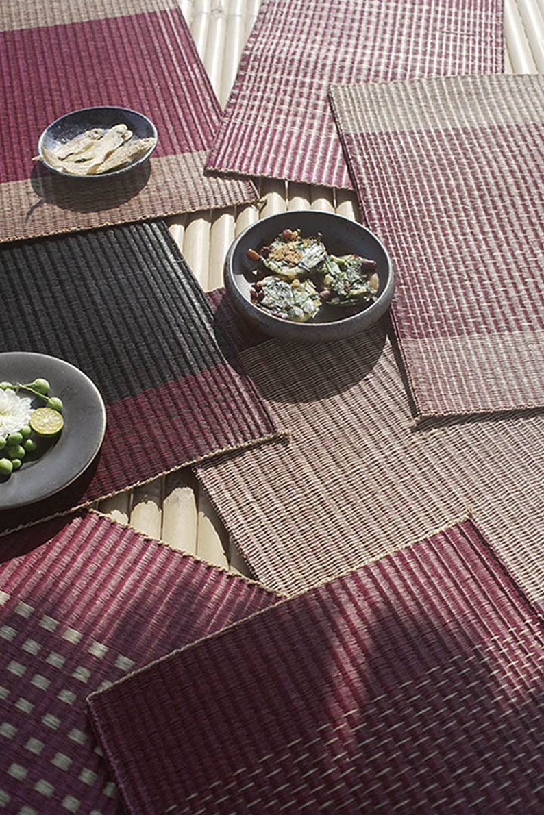 Red Brown Placemats Rustic Placemats Woven Placemats Rush Etsy Australia