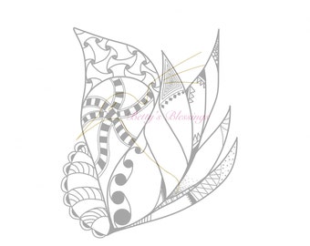 Zentangle Coloring Page - Digital Download - Paige