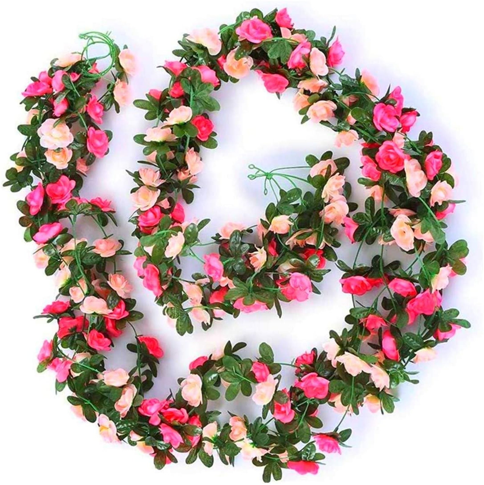 2 Pack Fake Rose Vine Flowers Plants 2.5m Artificial Rose Etsy