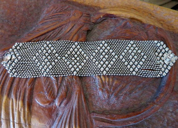 WIDE SILVER MAILLE Bracelet, Handmade, Sterling Silver
