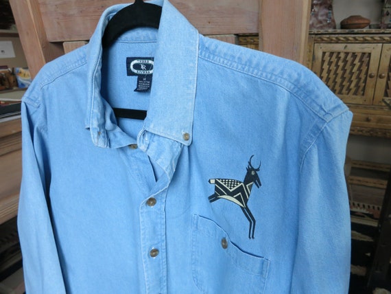 PRONGHORN DENIM SHIRT, Rare Three Rivers, Men's M