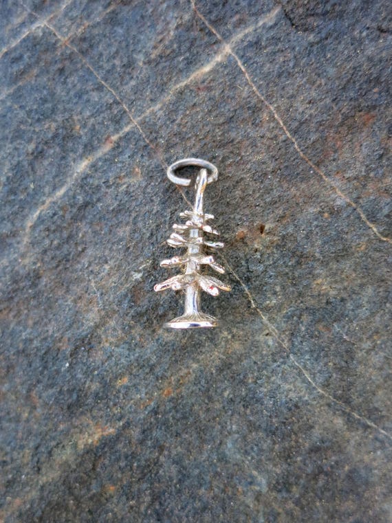 CHRISTMAS PINE TREE Charm, Cast Silver, Sterling