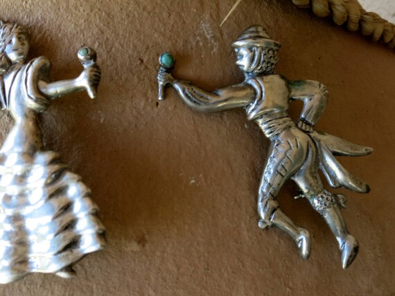 1920's SILVER BROOCHES, Flamenco Dancers Brooches… - image 3