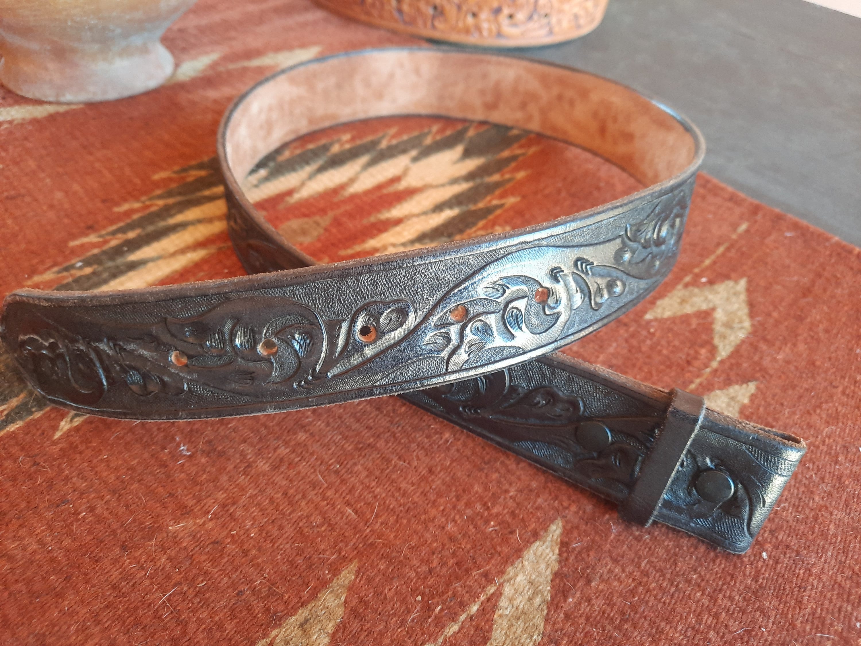 4 Altmeyers Western belts Fort Worth Cowboy Cowgirl Western Belt Crazy Horse Scalloped  main image 2
