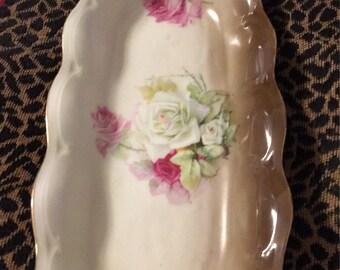 Bavarian celery dish marked mirnon cs&z bavaria china with floral design