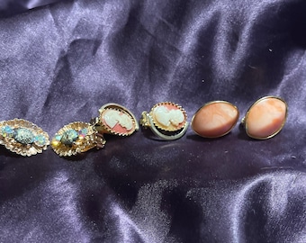 Lot 3 sets clip earrings 1960s to 1989s