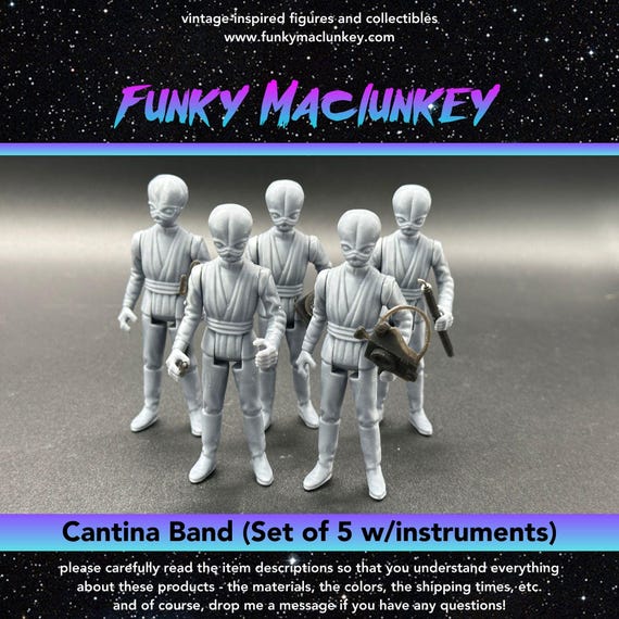 Vintage-style Star Wars Custom Bith Cantina Band Set of 5 Action